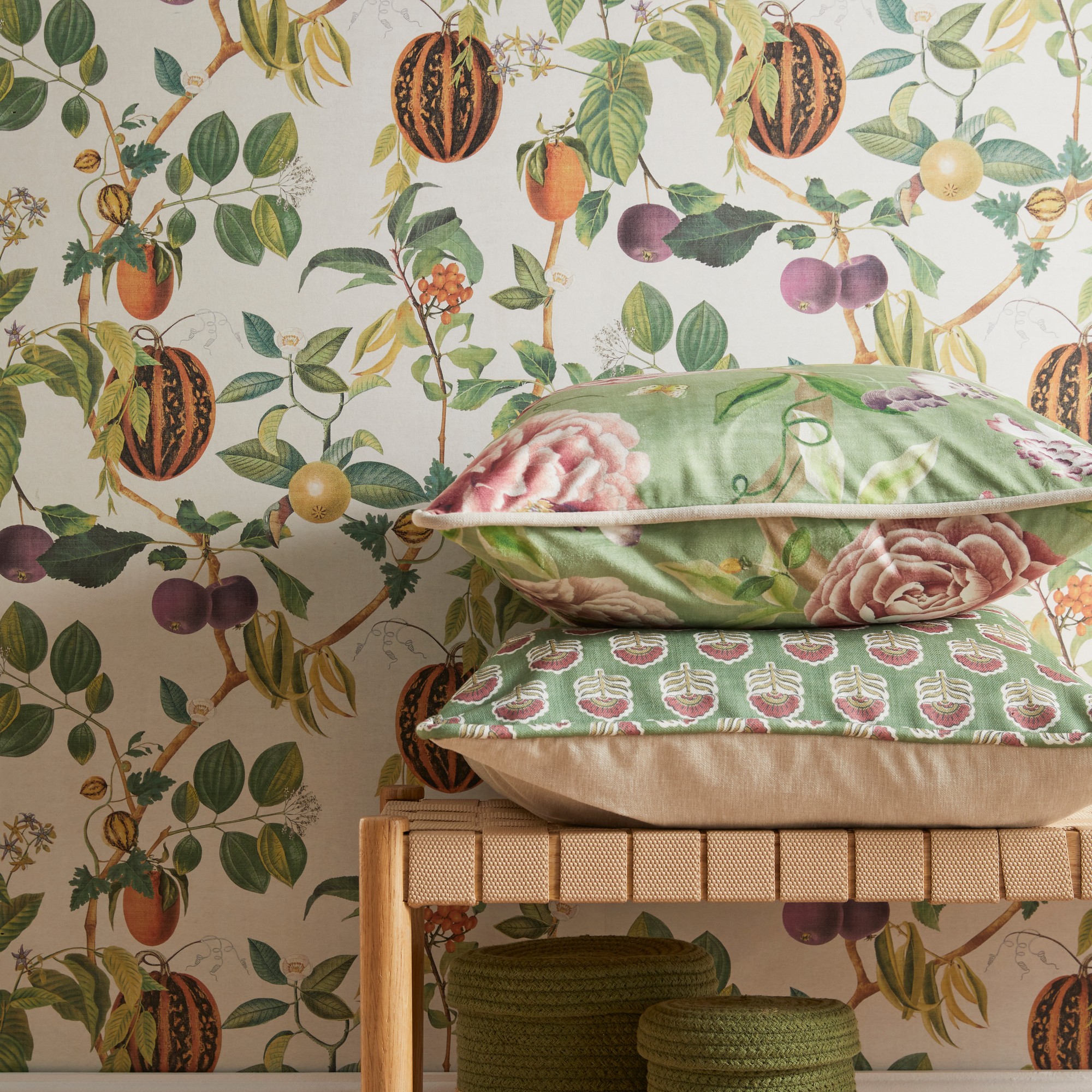 Tropic House Wallpaper 100044eh By Esselle Home In Parchment Green